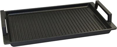 Eurolux Flexzone Grillplaat - geribbeld met handgrepen 41x24cm inductie