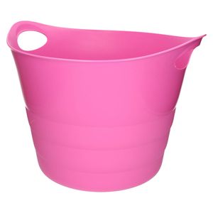 Flexibele emmer - roze - 43 liter - kunststof - 45 x 38 cm - Wasmanden