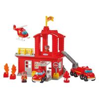 Ecoiffier abrick brandweerkazerne met 3 voertuigen