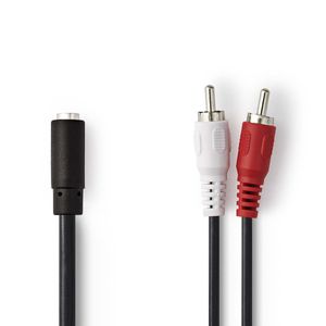 Nedis Stereo-Audiokabel | 2x RCA Male | 3,5 mm Female | 0.2 m | 1 stuks - CAGB22255BK02 CAGB22255BK02