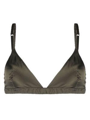 Maison Close soutien-gorge en soie à bonnets triangles - Vert