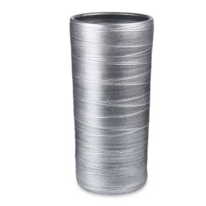 Paraplu houder/bak/standaard - keramiek - zilver - 23 x 50 cm - Paraplubakken