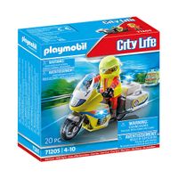 Playmobil City Life Noodmotorfiets met zwaailicht 71205 - thumbnail