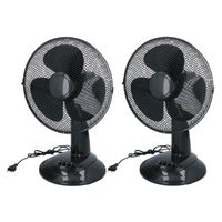 2x Tafel ventilatoren zwart 30 cm - thumbnail