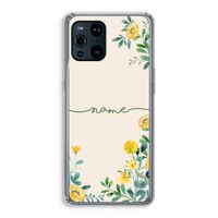 Gele bloemen: Oppo Find X3 Transparant Hoesje