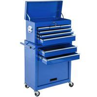 tectake® - Gereedschapswagen met 8 lades - blauw - 402804