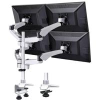 SpeaKa Professional SP-3957076 Flex Monitor-tafelbeugel 4-voudig 25,4 cm (10) - 68,6 cm (27) Zwart, Zilver In hoogte verstelbaar, Kantelbaar, Zwenkbaar,