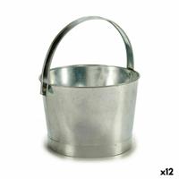 Bloempot Kubus Zilverkleurig Zink 25 x 30 x 26,5 cm (12 Stuks)