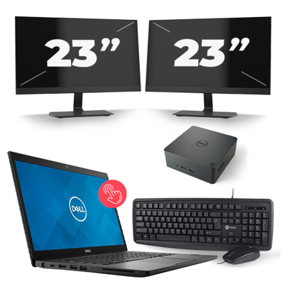 Dell Latitude 7490 - Intel Core i7-8e Generatie - 14 inch - Touch - 16GB RAM - 256GB SSD - Windows 11 + 2x 23 inch Monitor