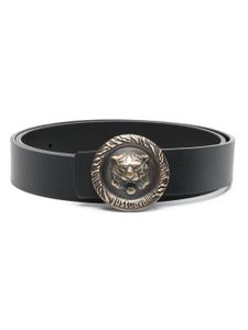 Just Cavalli ceinture en cuir à boucle Tiger Head - Noir