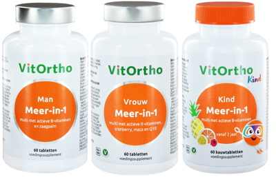 VitOrtho Meer-in-1 Man, Vrouw en Kind Tabletten Combivoordeel