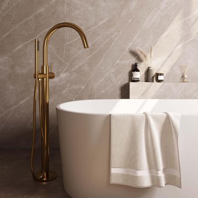 Brauer Gold Edition Staande Badkraan - handdouche staaf 1 stand -2 gladde knoppen - PVD - geborsteld goud 5-GG-259