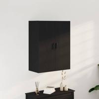 Kast wandgemonteerd 69,5x34x90 cm bewerkt hout zwart eikenkleur