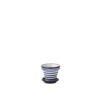 J-Line Flowerpot+Plate Granada Stripes Handmade+Painted Ceramic Cob