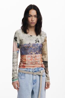 Collage geplooid T-shirt - MATERIAL FINISHES - XL