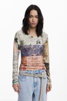 Collage geplooid T-shirt - MATERIAL FINISHES - XL