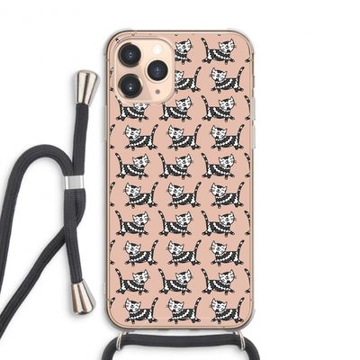 Zwarte poes: iPhone 11 Pro Max Transparant Hoesje met koord