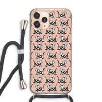 Zwarte poes: iPhone 11 Pro Max Transparant Hoesje met koord