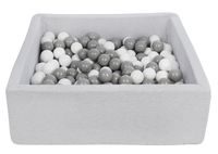Viking Choice  Vierkante ballenbak 90x90 cm met 300 ballen wit & grijs - thumbnail