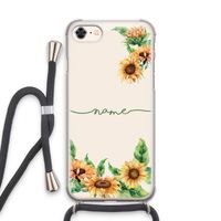 Zonnebloemen: iPhone 8 Transparant Hoesje met koord