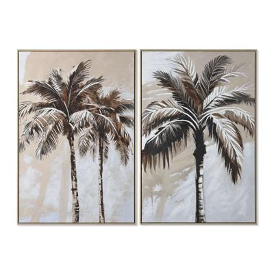 Canvas Home ESPRIT Bruin Beige Gouden Palmen Tropisch (2 Stuks)