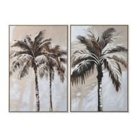 Canvas Home ESPRIT Bruin Beige Gouden Palmen Tropisch (2 Stuks)