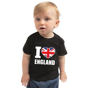 I love England t-shirt Vereningd Koninkrijk zwart voor babys