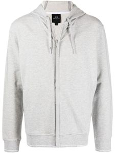 Armani Exchange hoodie zippé à lien de resserrage - Gris