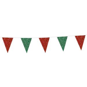 Glitter Vlaggenlijn Rood/Groen (6m)