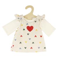 Heless Poppen ribfluwelen jurk hartjesconfetti, 28-35 cm