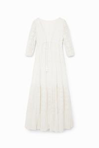 Maxi-jurk met borduursels - WHITE - S