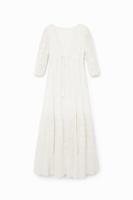 Maxi-jurk met borduursels - WHITE - S