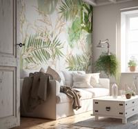Elegante palmbladeren Fotobehang woonkamer