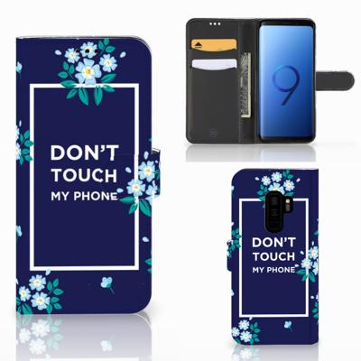 Samsung Galaxy S9 Plus Portemonnee Hoesje Flowers Blue DTMP Samsung Galaxy S9 Plus Portemonnee Hoesje Flowers Blue DTMP