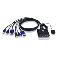 ATEN 2-Poorts USB VGA-kabel KVM-switch met externe poortselectieschakelaar - thumbnail