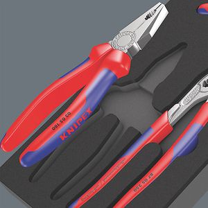 Wera 9780 Schuimrubberen inzetstuk met KNIPEX tangen Set 1, 3-delig tangenset in schuiminzet voor werkplaatswagen