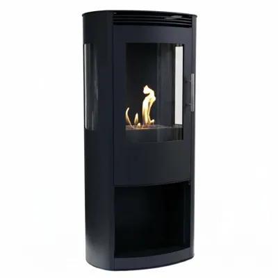 Lincoln Zwart | ScandiFlames | Vrijstaande bio-ethanol haard | Zwart