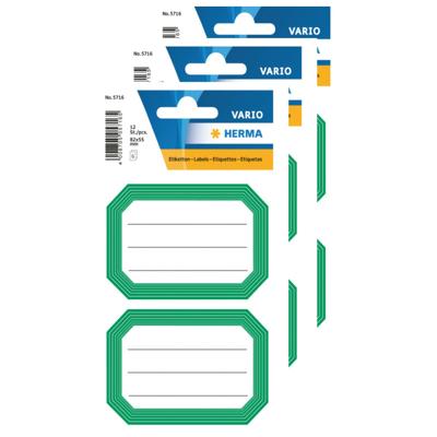Herma Schoolboeken etiketten - stickers - 36x - groen/wit - 8.2 x 5.5 cm
