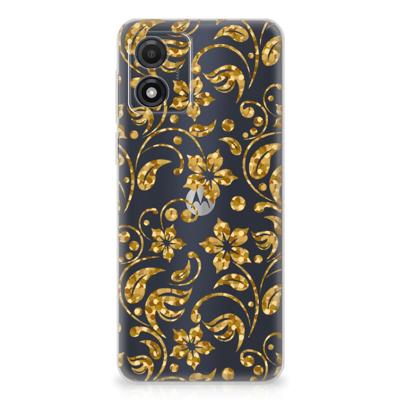 Motorola Moto E13 | TPU Case | Gouden Bloemen Motorola Moto E13 | TPU Case | Gouden Bloemen