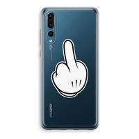 Middle finger black: Huawei P20 Pro Transparant Hoesje