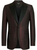 Zegna single-breasted silk-wool blazer - Marron