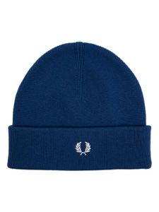 Fred Perry bonnet nervuré à logo brodé - Bleu