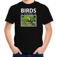 Toekans vogel t-shirt met dieren foto birds of the world zwart voor kinderen