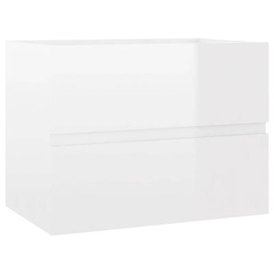 vidaXL Wastafelkast 60x38,5x45 cm spaanplaat hoogglans wit