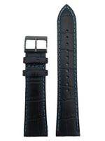 Horlogeband Seiko 7T92-0NK0 / SNDD71PC / L08C011N0 Leder Zwart 22mm - thumbnail