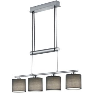 LED Hanglamp - Trion Gorino - E14 Fitting - 4-lichts - Rechthoek - Mat Grijs - Aluminium