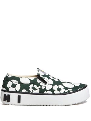 Marni x Carhartt baskets sans lacets à fleurs - Vert