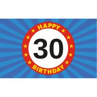 Happy Birthday 30 jaar versiering vlag 150 x 90 cm - thumbnail