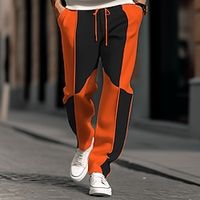 Voor heren Joggingbroeken Jogger Broek Joggingbroek met rechte pijpen Lapwerk Trekkoord Elastische taille Kleurenblok Comfort Ademend Casual Dagelijks Feestdagen Sport Modieus Pompoen Wit Lightinthebox