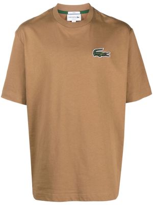 Lacoste T-shirt met logopatch - Bruin Lacoste T-shirt met logopatch - Bruin